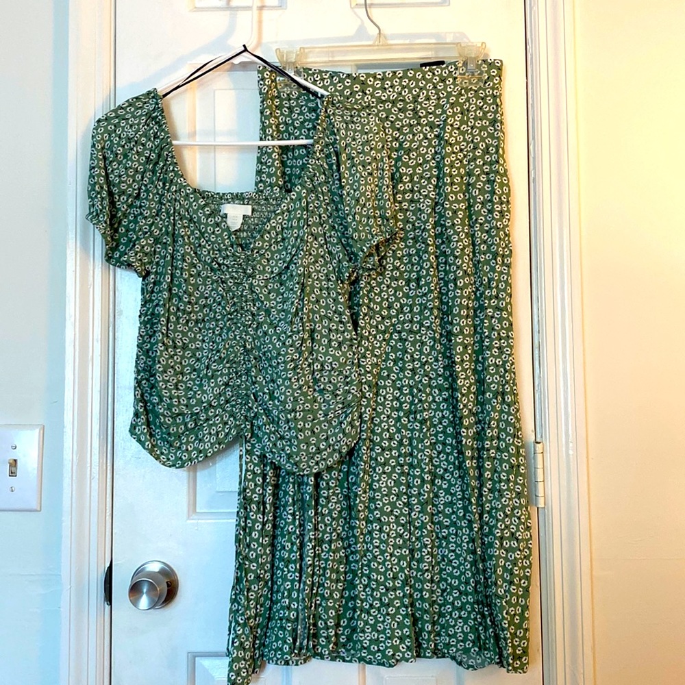 H&M top and midi skirt set